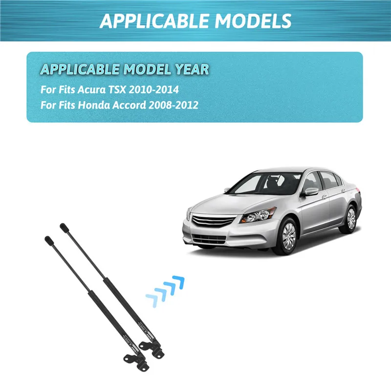 2pcs Car Steel Hood Lift Supports Shock Struts For Acura TSX 2010-2014 Car Accessories Interchangable with 95125