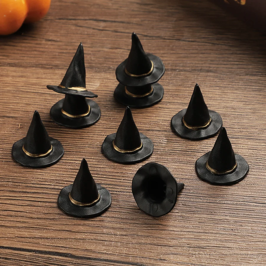 20 Stück Miniatur-Hexenhüte und Mini-Besen, Halloween-Party, Mini-Zaubererhüte, Kuchendekorationen, Hochzeit, Geburtstag, Party, DIY-Basteln – Detail 7