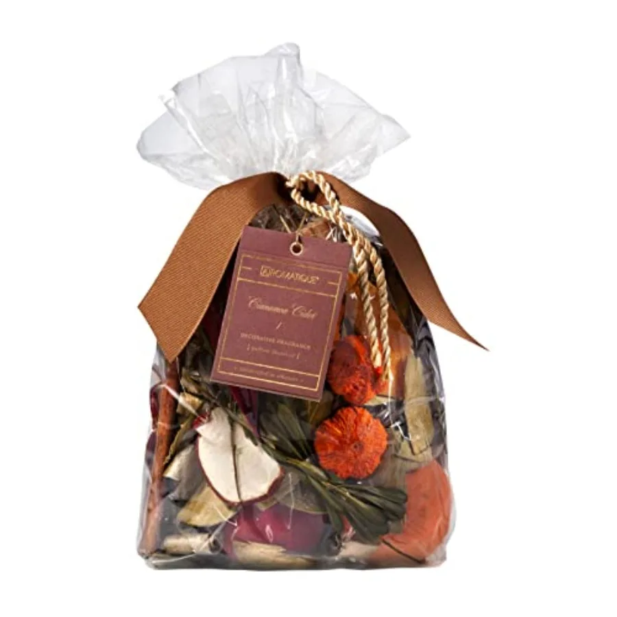 

Cinnamon Cider Scented Potpourri Bag 14oz - Decorative Home Fragrance Sachet Dried Flowers Long Lasting Room Air Freshener Deod