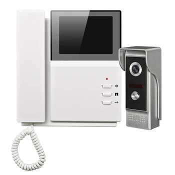 4.3 inch video door phone intercom handle unlock night vision two way doorbell kit rainproof IR camera home security for villa