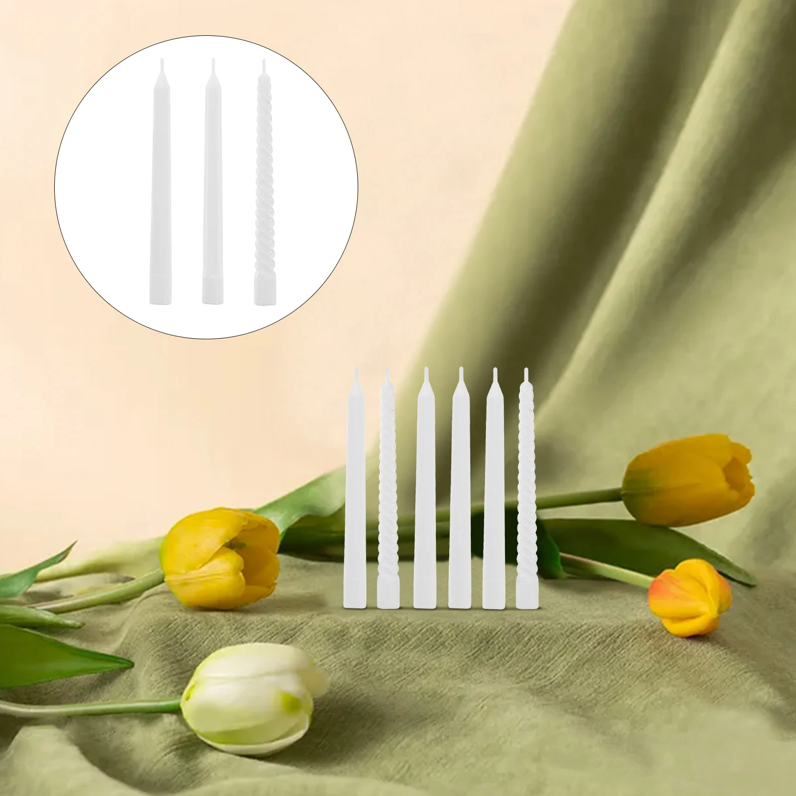 

18 Pcs House Model Taper Ealistic Prop Plastic Wax Decorative Dollhouse Birthday Cake Candles Dinner