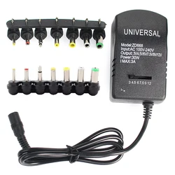Multi Voltage Adjustable Adapter Power Supply Charger AC 220V to DC 3V-12V Converter EU/US Plug 7-30W for Electronic Devices