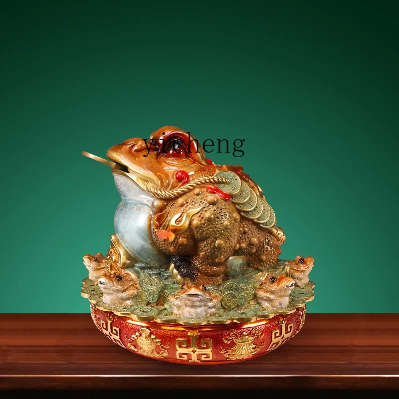 

J3 Golden Toad Wealth-Attracting Ornament Golden Cicada Toad Office Desk Front Desk Bar Company Gift
