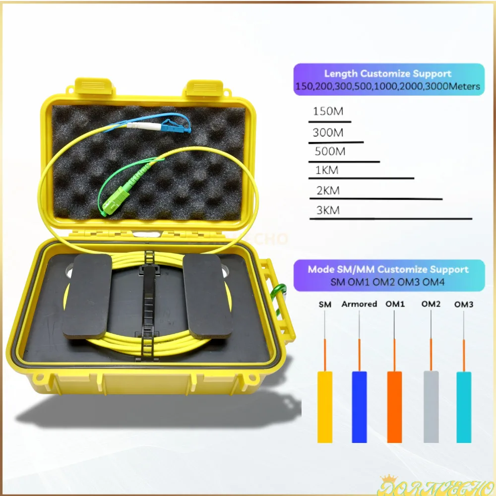 SC LC / APC UPC OTDR 런치 케이블 박스, 단일 모드 테스트 익스텐션 코드 데드 존 제거기, 150M, 1000M, 광섬유 1310, 1550nm