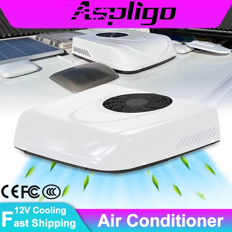 

Aspligo 12V 24V RV Автомобильный кондиционер на крыше Электрический парковочный кондиционер постоянного тока для кемпера Ван Караван Мотор для дома CE FC
