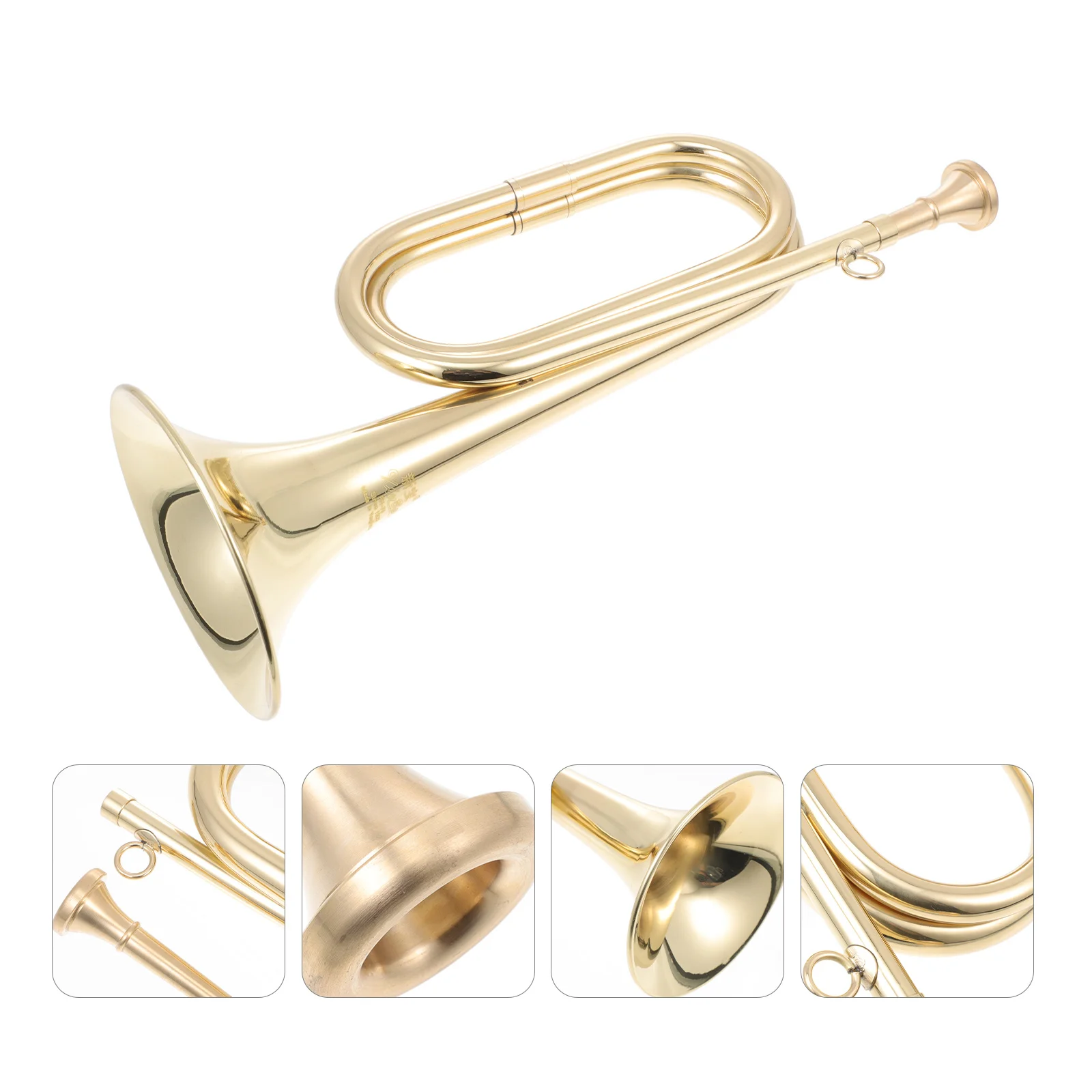

Golden Brass Trumpet Instrument For Students Learning Stage Performance Military Horn Housewarming Gift Decoration Office