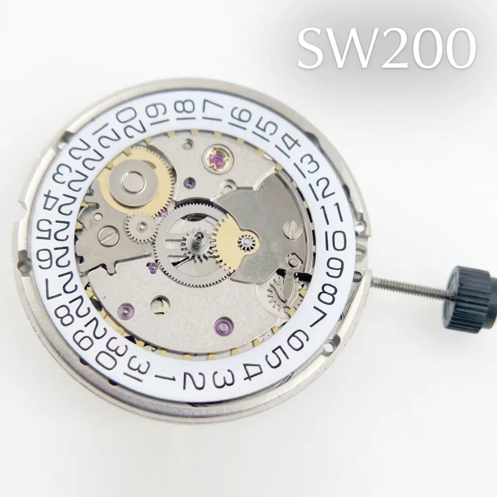 NFNew Original SW200 Automatic Movement 3 Hands 3 O'clock Single Date White Date Wheel Mechanical Watch Movement Spare Parts