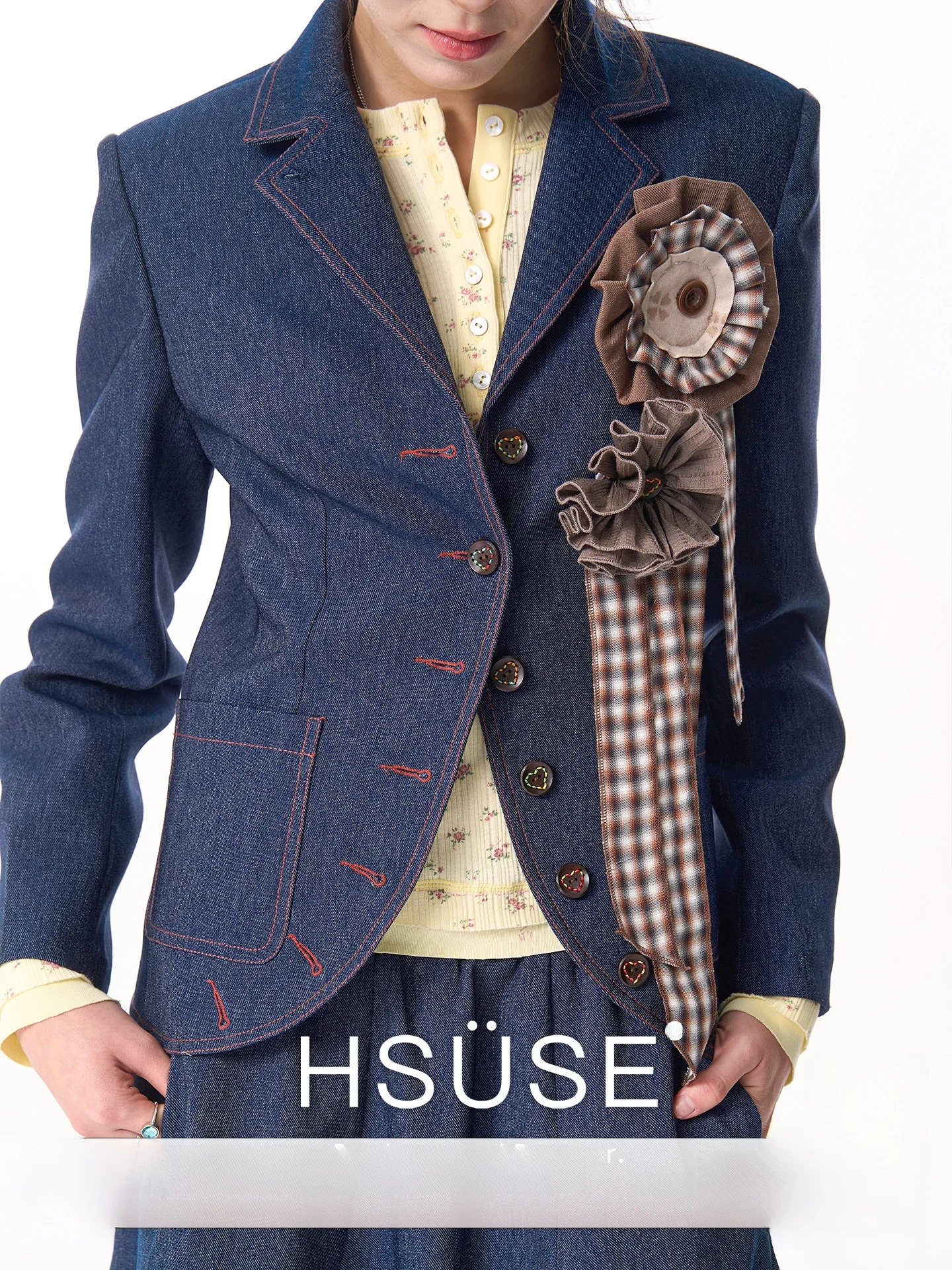 hsuse-original-design-patchwork-lace-badge-retro-clothing-bag-decoration-accessories-plaid-splicing-lace-award