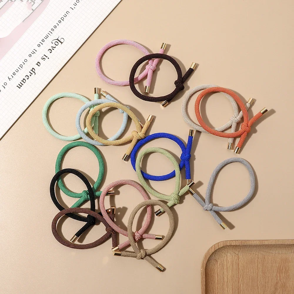 2pcs/lot Simple Knotted Hair Ties Casual Basic Elastic Hair Bands for Women Headwear Rope Hair Accessories Gumki Do Wlosow