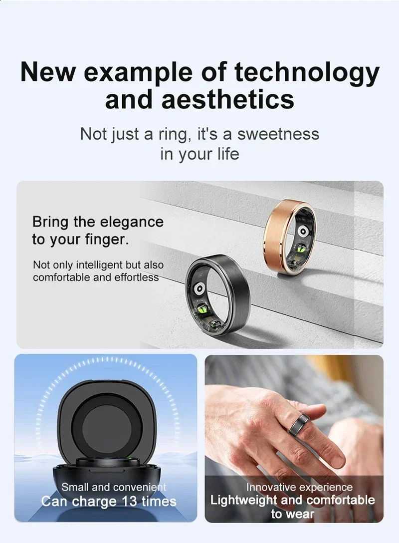 R03 R02 Smart Ring 2024 Men Heart Rate Health Monitor Smartring Women Anel Inteligente Smart Finger Ring Sport For Android IOS