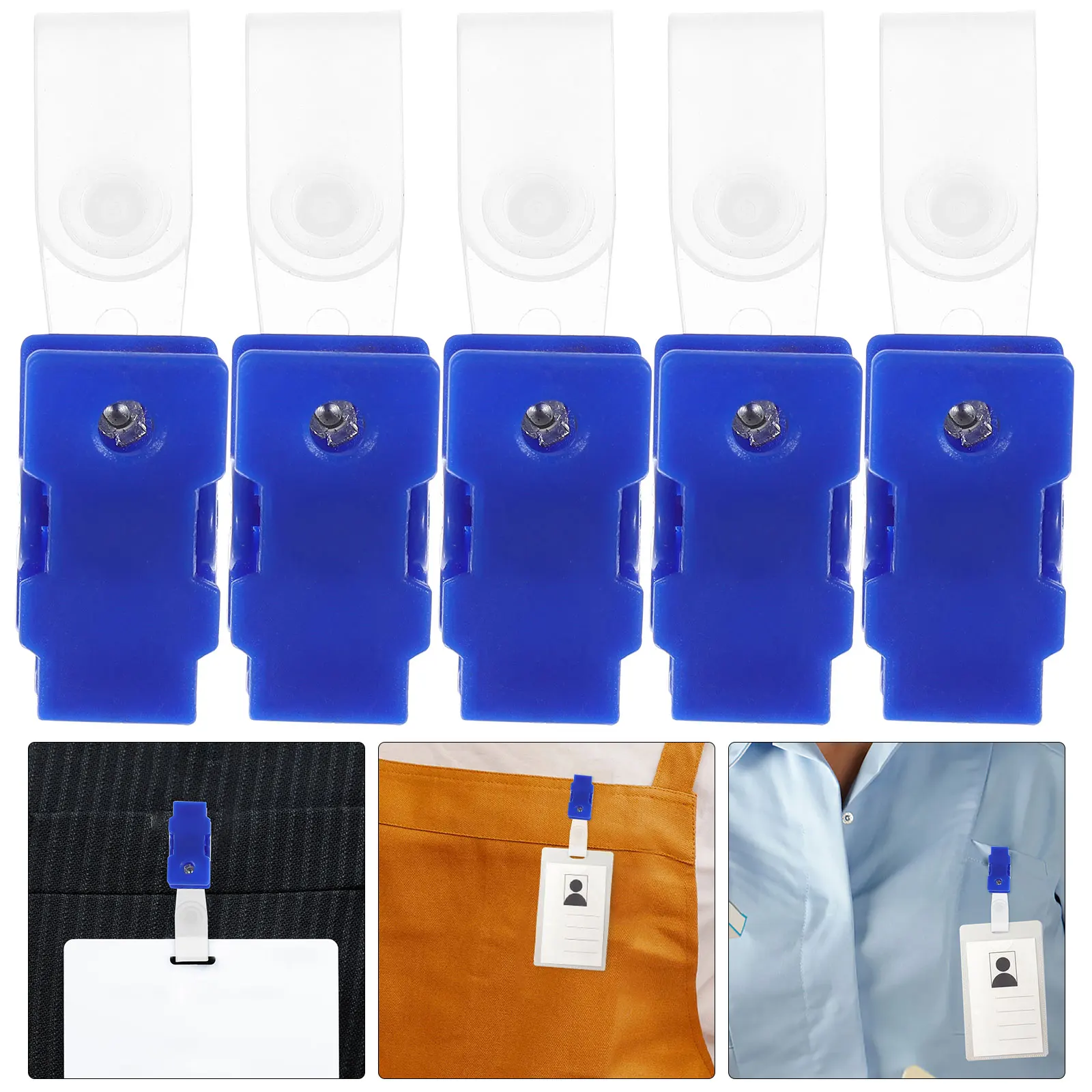 

100 Pcs Nose Card Holder Clip Badge Clips with Straps Name Tag for Holders Round