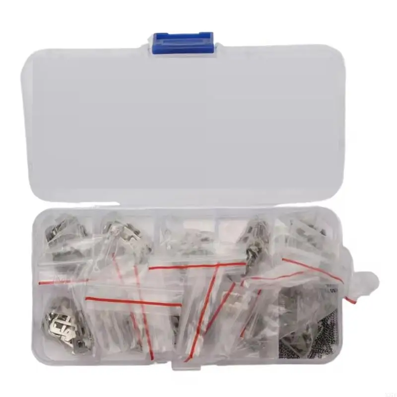 200-Piece HU101 Lock Component Set with Assorted Metal Forms for Automotive Door Lock Repair, Replacement, and X37F