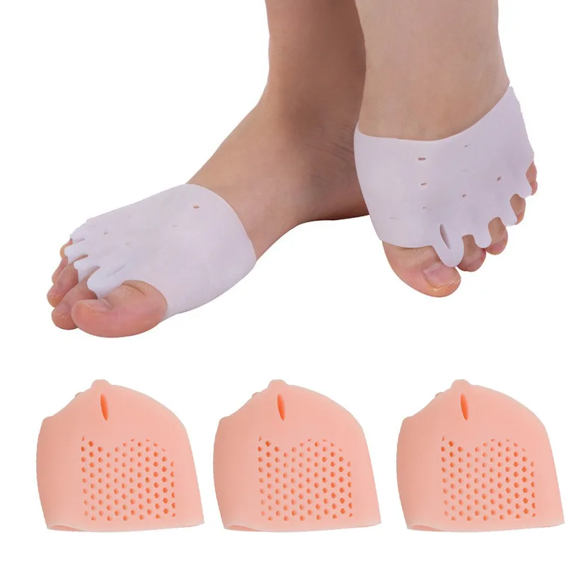 

2pcs Silicone Forefoot Pads Gel Insoles Pads Toe Separator Cushion Pad Pain Relief Insoles Finger Toe Valgus Corrector Gel Pads