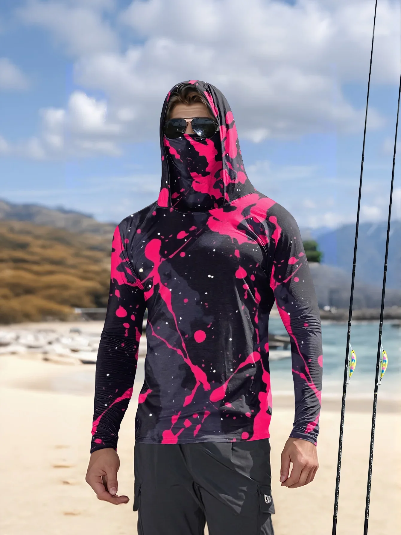 2026 Sommer Neues Design Herren-Langarmshirt mit 3D-Blending-Druck für Sport Bequem Weich und Atmungsaktiv – Detail 7