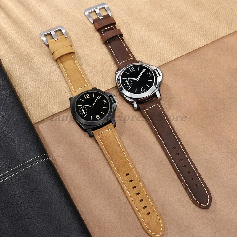 Ремешки из натуральной кожи для Panerai for Fossil for SEIKO for TISSOT, ремешок для браслета 20 мм, 22 мм, 24 мм, 26 мм, аксессуары для ремешков для часов