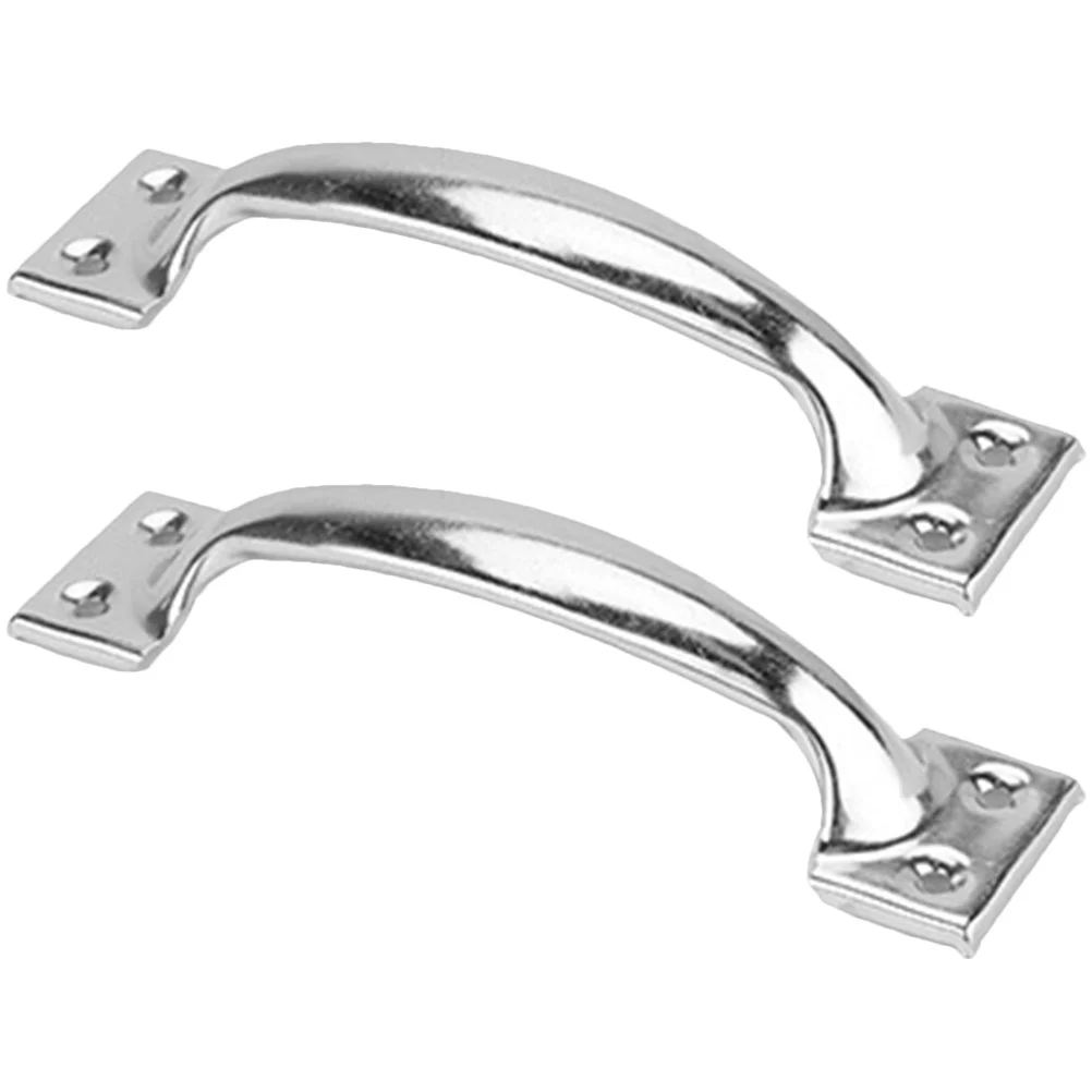 

2 Pcs Recessed Door Pull Garage Handle Barn Handles Kitchen Iron Sheet Silver Stainless Steel Internal Knob