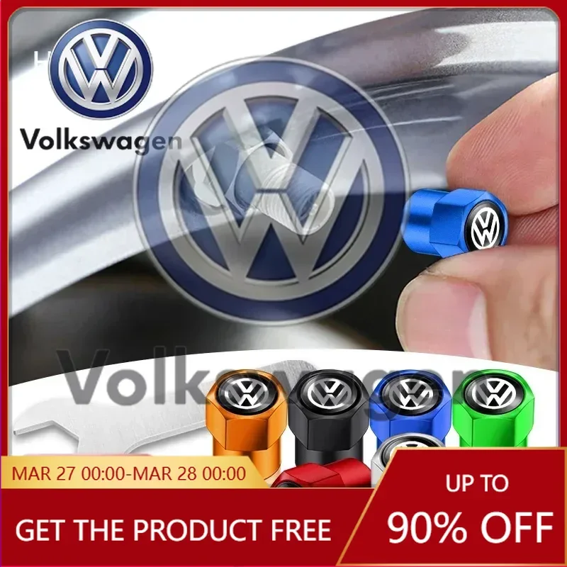 

Emblems For VOLKSWAGEN VW 4Pcs Tire Valve Cap Car Tyre Air Valve Covers For Volkswagen VW Beetle Touareg Tiguan CC T-ROC Golf 4