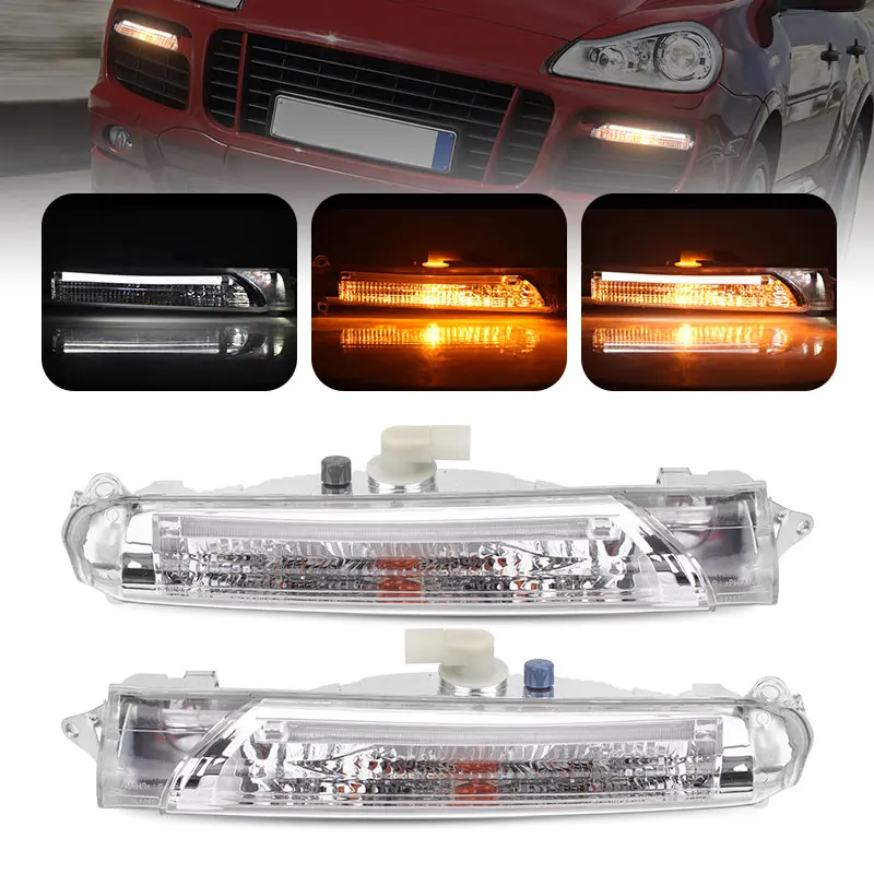 

95563118602 95563118502 LED Front Bumper Daytime Running Light Fog Turn Signal Lamp For Porsche Cayenne Turbo GTS 2008 2009 2010