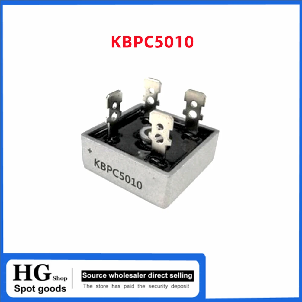 2PCS/Lot KBPC3510 single-phase rectifier bridge KBPC5010 KBPC1510 KBPC2510 KBPC1010 KBPC 35A 1000V square bridge rectifier