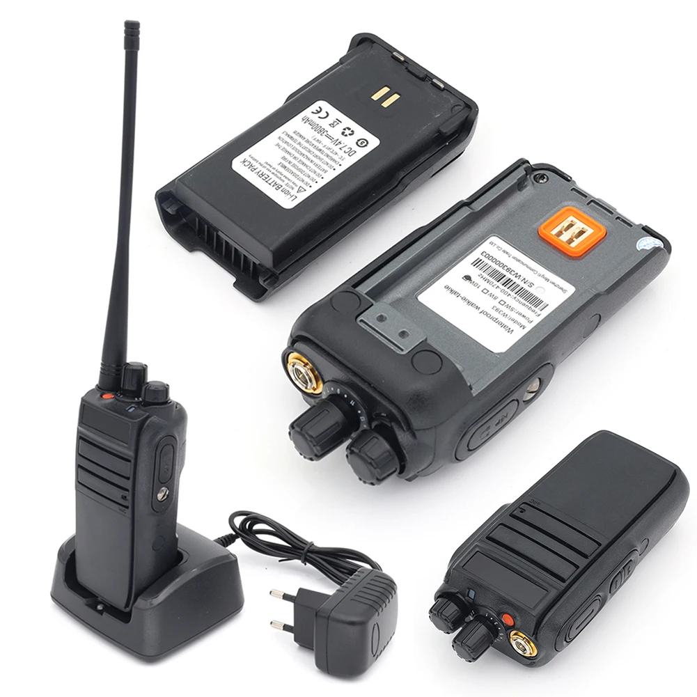 W393 장거리 워키토키 충전식 휴대용 라디오 워키토키, IP68 방수 양방향 라디오, 하이킹 캠핑 여행용