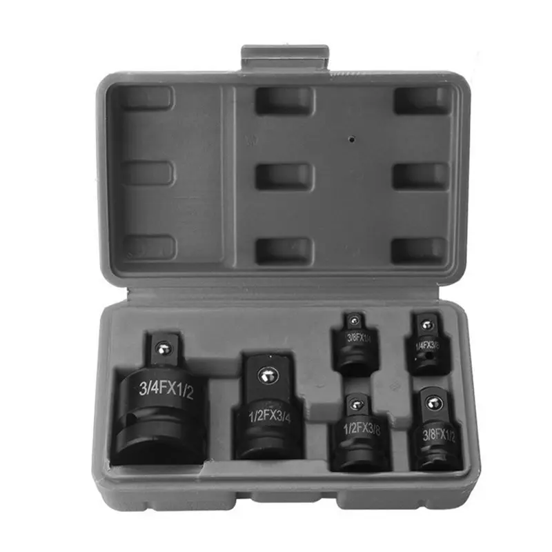 AA19 12Pcs Adapter Pneumatic Sleeve Head 1/2 To 3/4 Black Plastic Box For Automobile Torque Mechanical Hardware Products