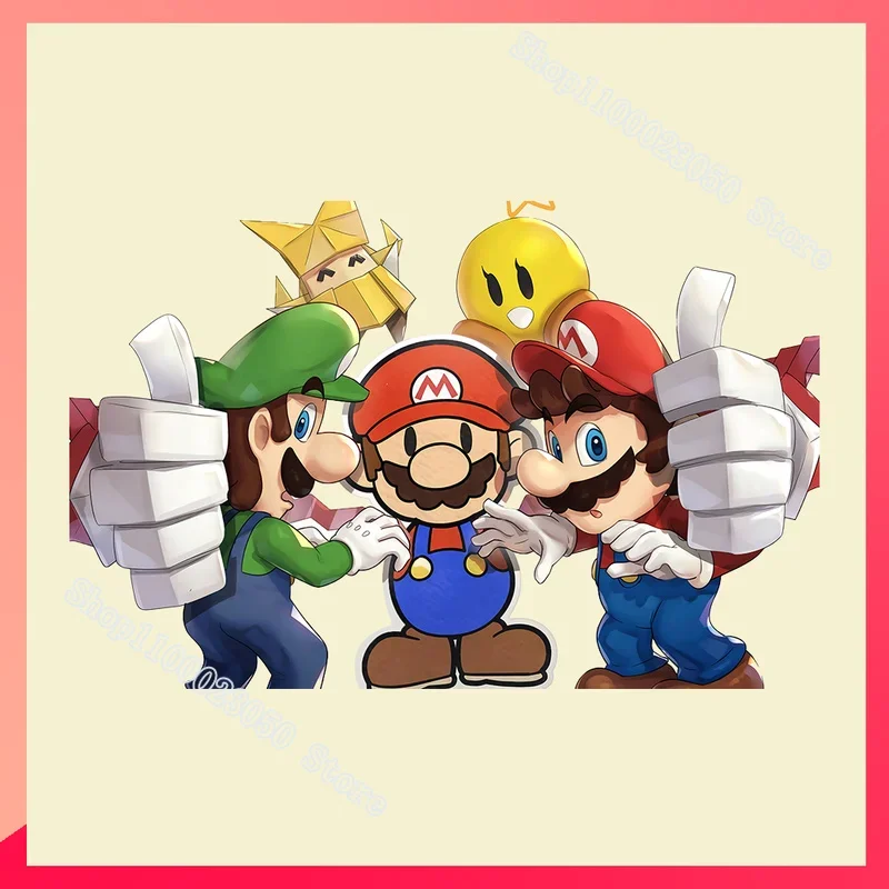 Super Mario Heat Transfer Stickers Mario Bros for T Shirt Hoodie Clothes DIY Kids Patches Iron on Transfer Applique Boys Gift