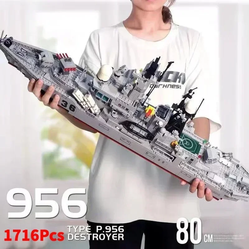 Military WW2 956 Model Warships Building Blocks MOC Battleship Bricks Kit Educational Toys for Children Gift