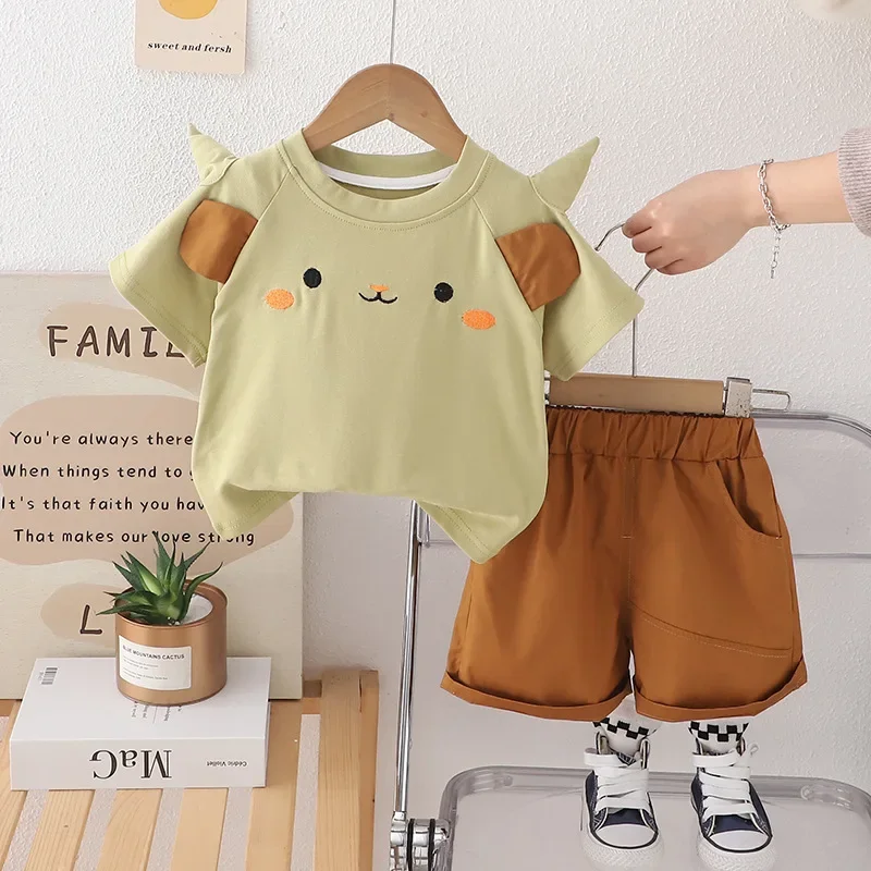 

New Summer Baby Clothes Suit Children Boys Short Sleeved T-Shirt Shorts 2Pcs/Sets Fashion Kids Girls Clothing Toddler Tracksuits