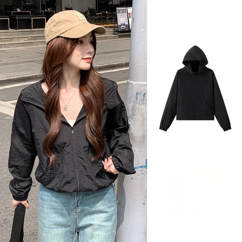 Women's Spring Summer Sun Protection Hoodie Jacket UPF 50+ Quick Dry Lightweight Woven Outerwear