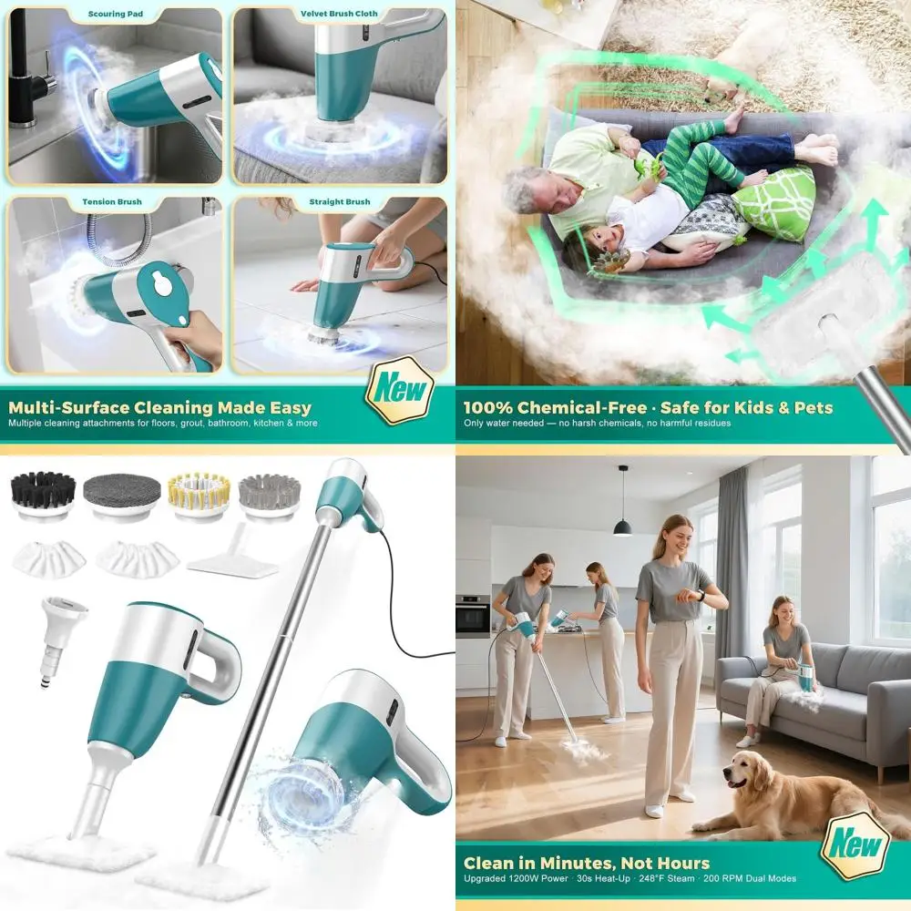 

Многоцелевой пароочиститель с 11 насадками, 2 режимами, для дома, пола, плитки, затирки и автомобилей