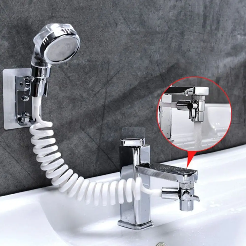 

Retractable Water Hose Water Tap Connector Filterable Universal Shower Head Plastic Hangable Faucet Diverter Valve Washbasin