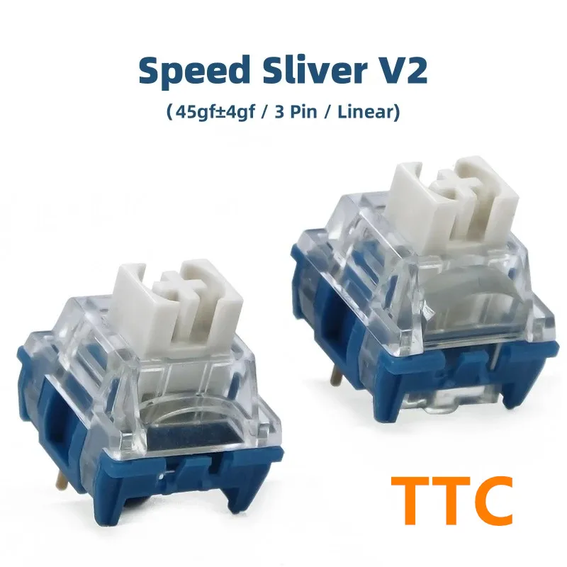 TTC Speed Silver V2 DIY Custom Gamer Mechanical Keyboard Linear Switch 45gf 3Pin RGB SMD Hot Swap Switches Miscontact Prevention