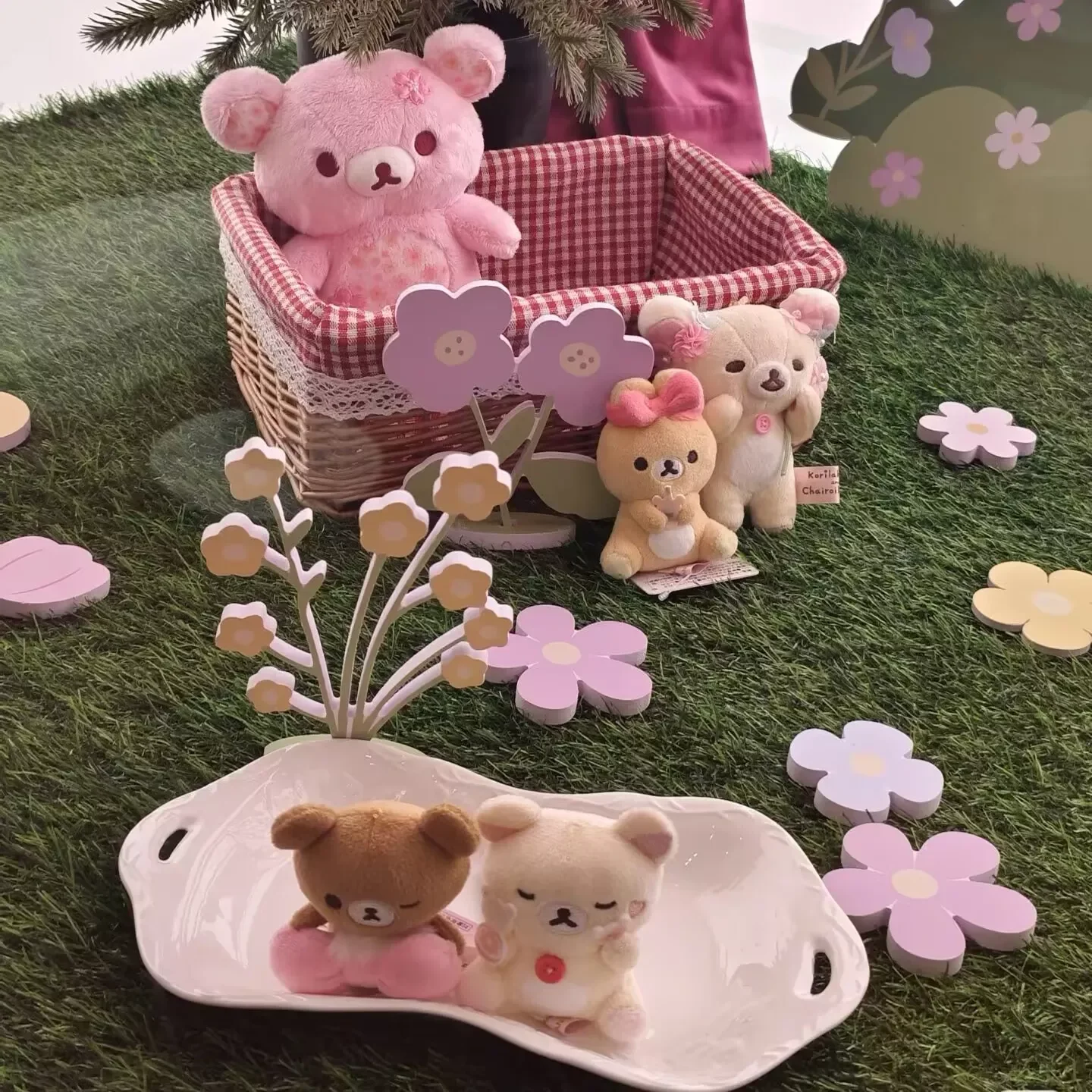 30/40/50cm Cherry Blossom Rilakkuma Cute Cartoon Bear Plush Toy Stuffed Animals Doll Soft Comfortable Accompany Sleeping Doll view 6