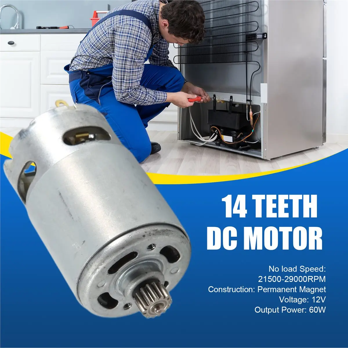 

(PQWN) GRS550VC 14 Teeth DC Motor 21500-29000RPM Lithium Drill Motor DC 12V for Rechargeable Electric Saw Screwdriver