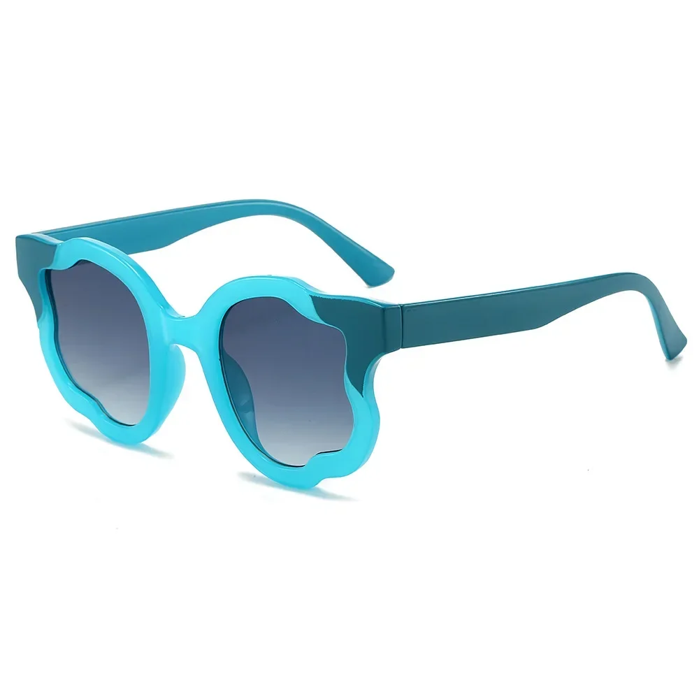 

Fashion SunglassesPersonalized Flower Hip-hop Exaggerated Oval Contrasting Light Panel Sunglasses