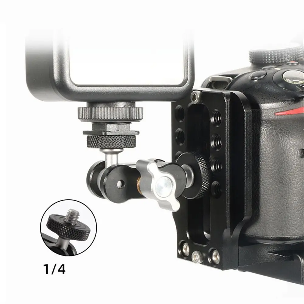 1/4 Inch Screw Camera Magic Arm Double Ball Head Adjustment Ball Magic Arm Lightweight Load 2kg Magic Arm Bracket