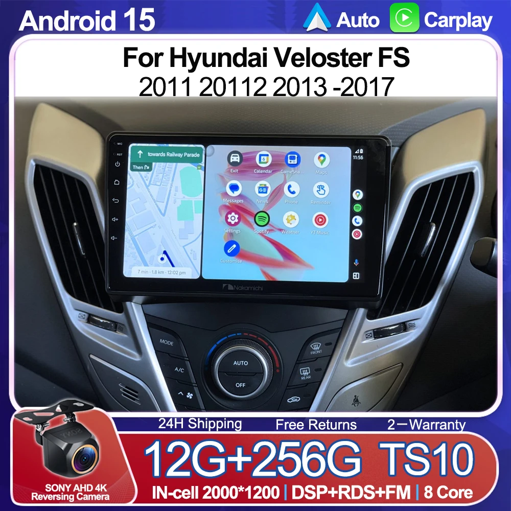 Car Stereo Radio For Hyundai Veloster FS 2011 20112 2013 2014 2015 2016 2017 Multimedia Video Player Wireless Carplay Android 5G
