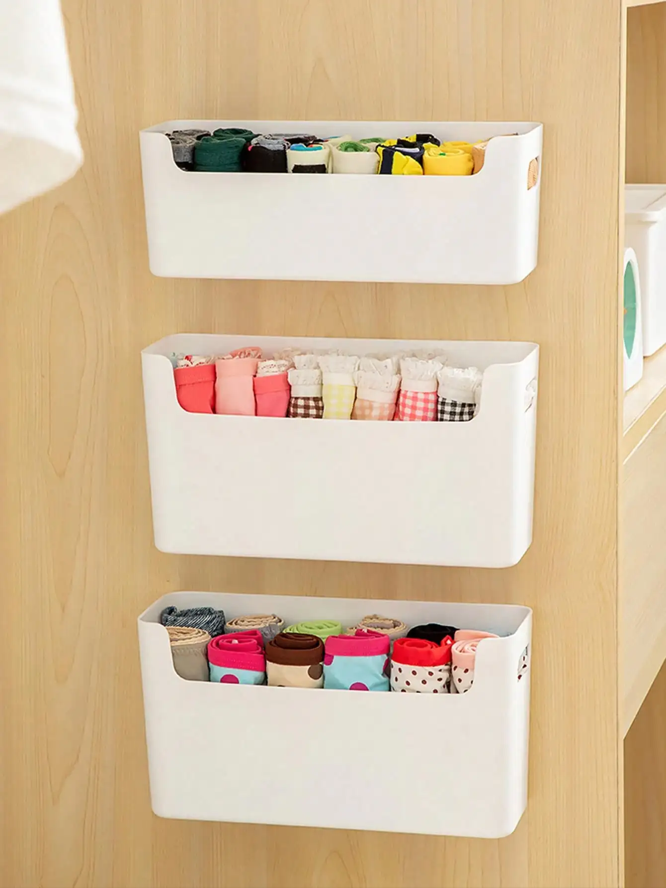 WORTHBUY Closets Clothes Organizer Box Wall Mounted Underwear Bra Socks Storage Boxes Wardrobe Drawer Clothes Storage Organizers