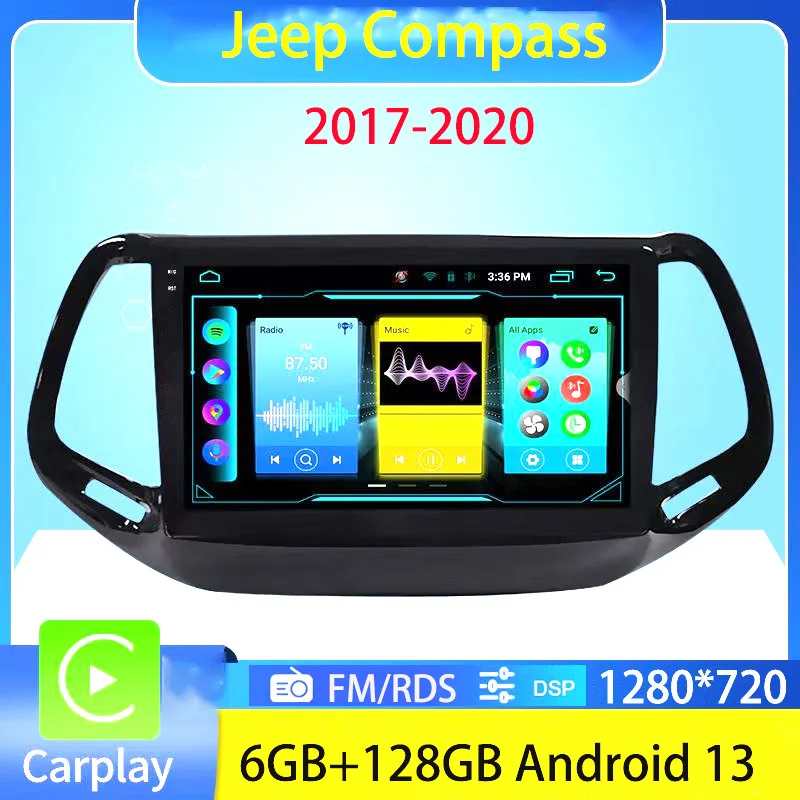 

10” Carplay Jeep Compass 2017 Multimedia Car Android GPS Player Navigation Touch Screen Stereo Radio