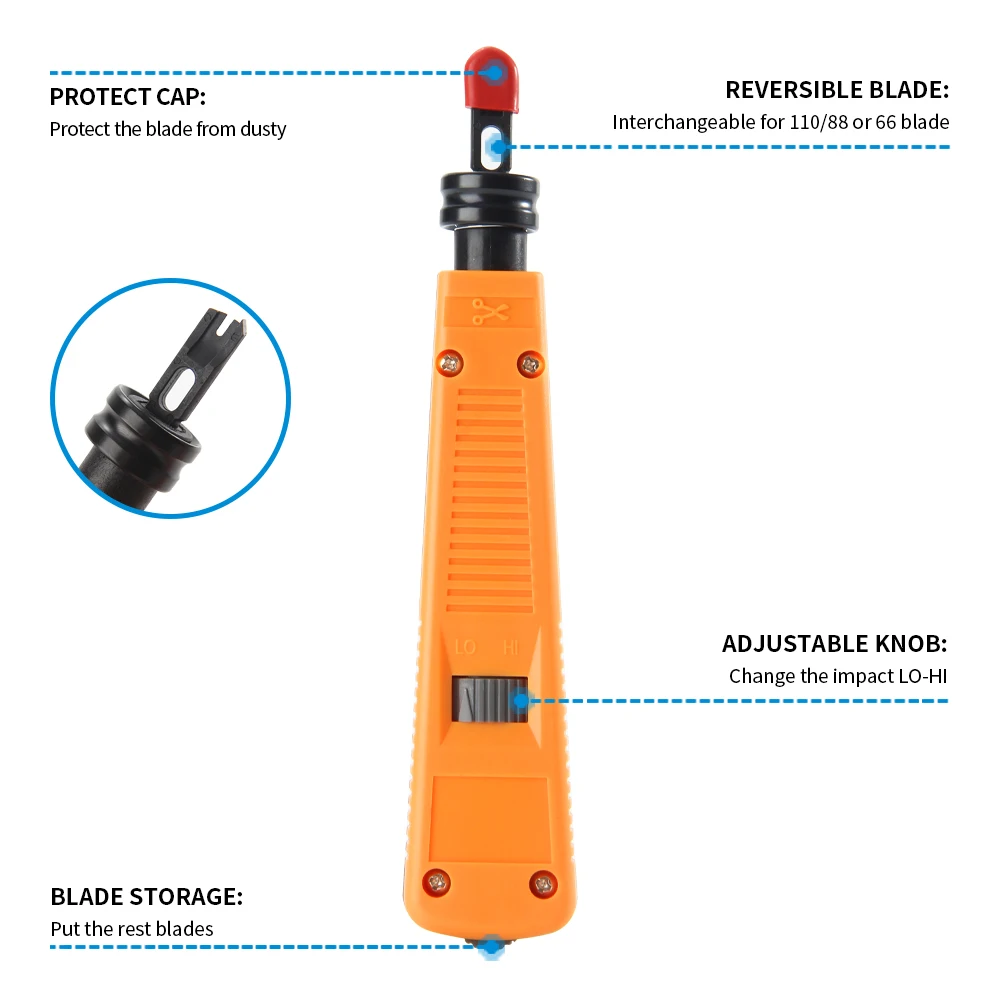 أداة ثقب 110/88 متعددة الوظائف من نوع كرون IDC/سلك الشبكة Cat5 وأدوات طرفية لتأثير إدخال الهاتف
