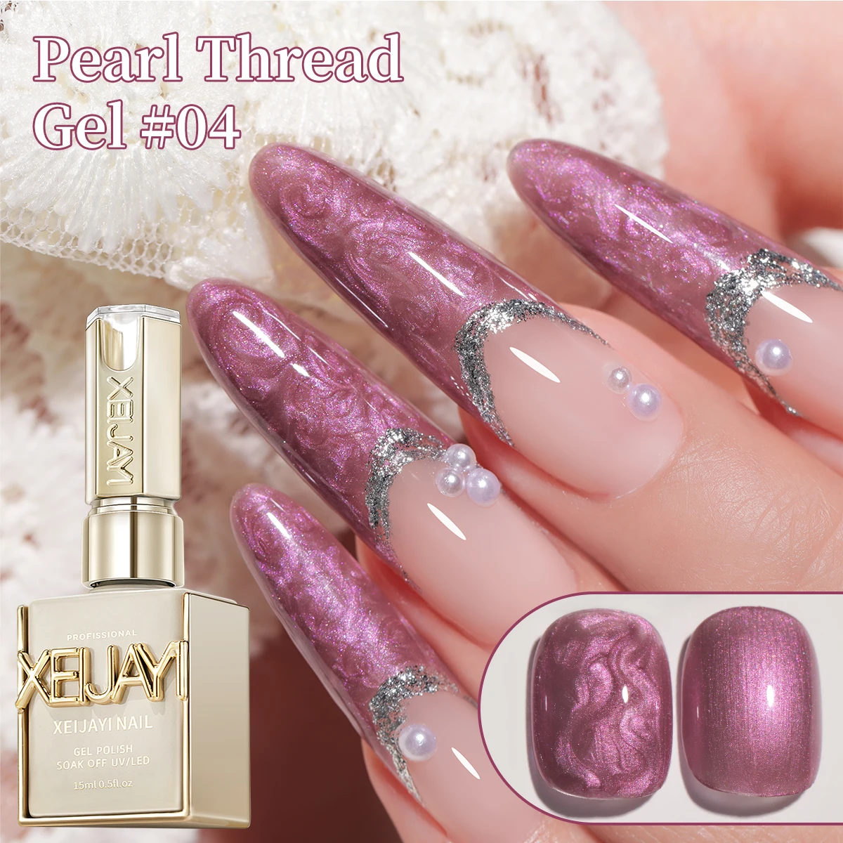 XEIJAYI 15ML Pearl White Thread Gel Nail Polish - XEIJAYI