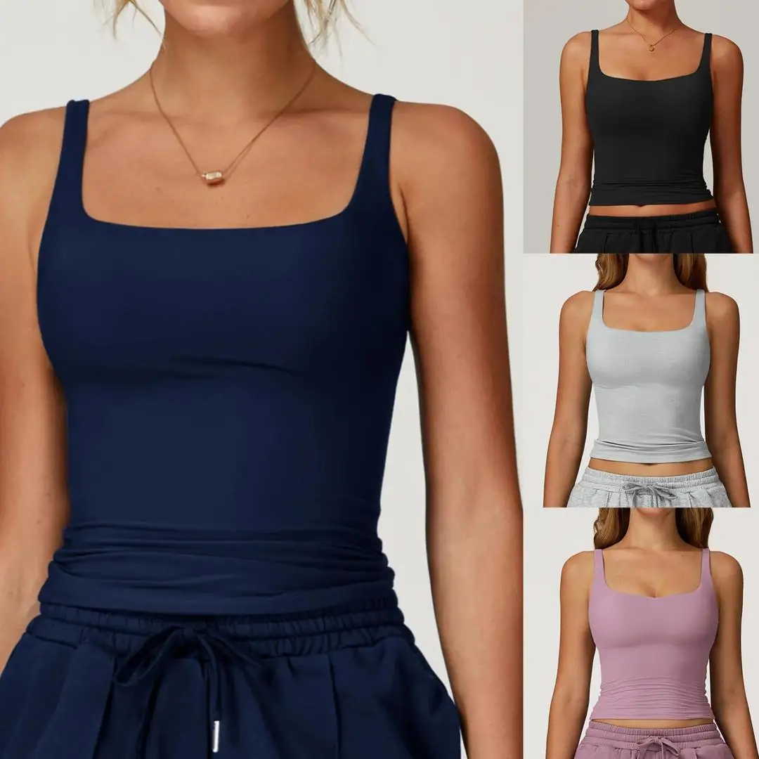 B Summer Women's Workout Yoga Tank Top Quick-Dry Gym Sports Vest Female Running Tight Top Women U-Back Fitness Underwear