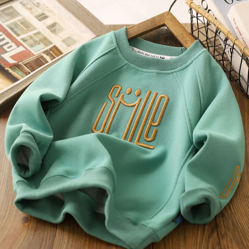 Autumn Winter Kids Baby Girls Logo Print Sweatshirts Baby Boys Long Sleeves Sweater Toddler Infant T-shirt Clothes Sweatshirt