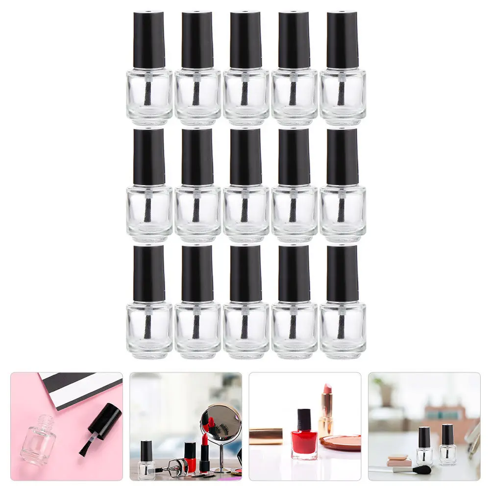 

25Pcs Glass Empty Nail Polish Bottles Fine Workmanship Sub Packed Nail Gel Containers for Personal Beauty Care