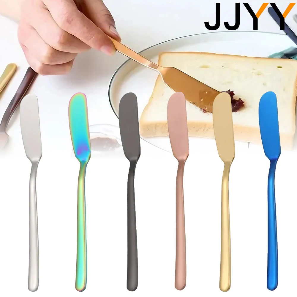 JJYY Perforated Stainless Steel Butter Spatula Cheese Dessert Knife Western Cream Laminating Knife Cream Jam Tools Kitchen Tools