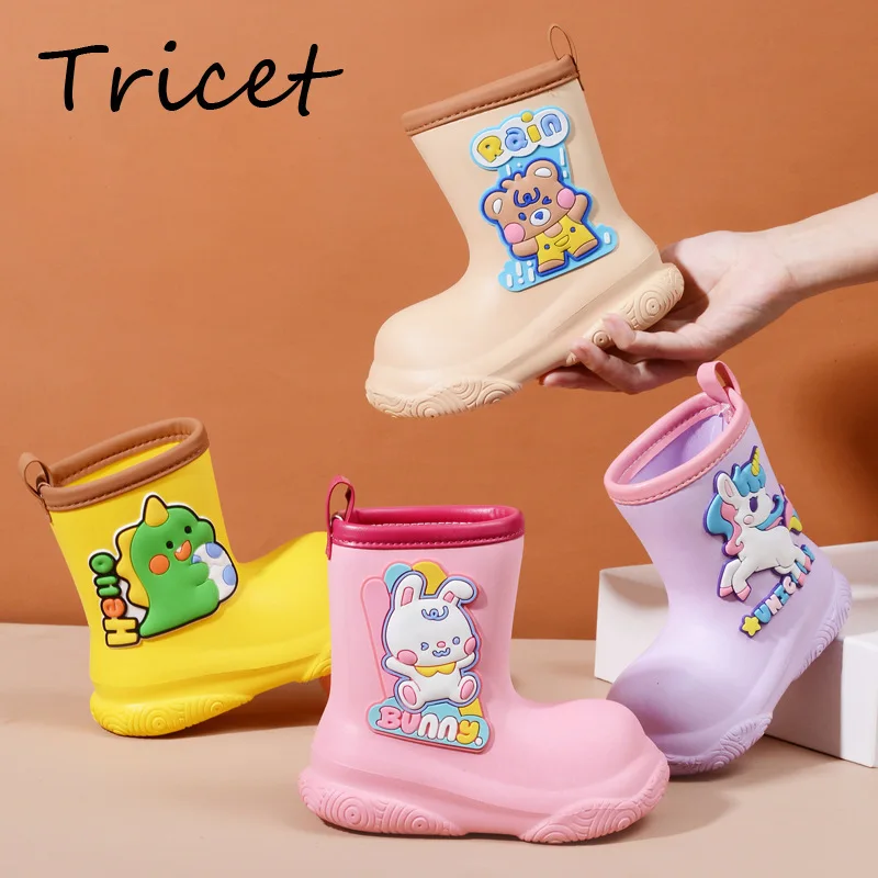 

Cartoon Bear Rabbit Boys Girls Rainboots Fashion Unicorn Dinosaur Kids Water Shoes EVA Waterproof Non Slip Children Rain Boots