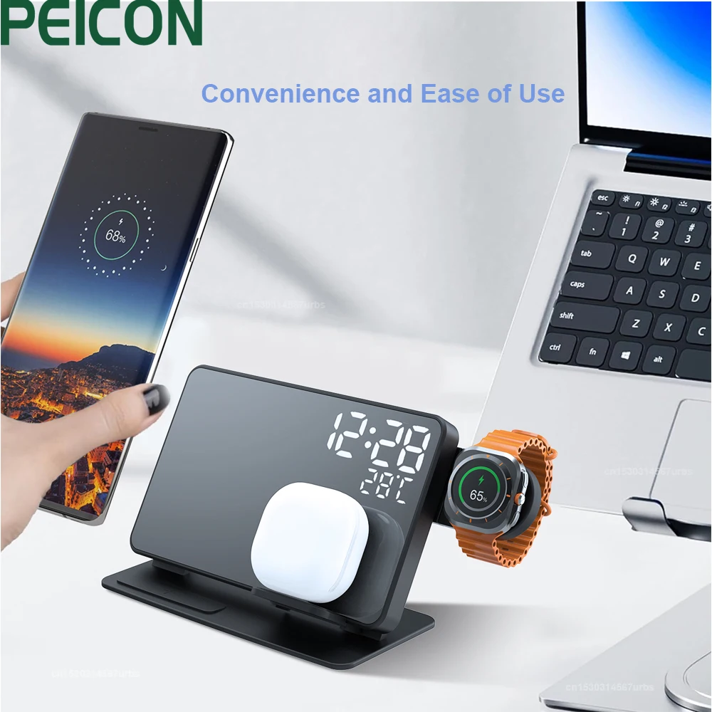 Wireless Charger for Samsung Charger 3 in 1 Charging Station for Samsung Fold 4 3 S22 Untra Galaxy Watch 5 4 3 Active 2 1 Buds 2