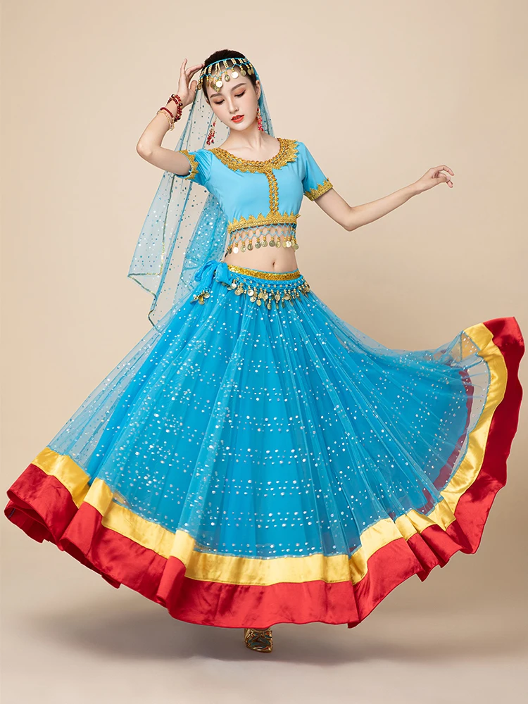 

ywood Dance Costume New Sle 720 Deee Skirt Belly Dance National Dance Stage Performance Faionable Ladies' Ethnic Cl...