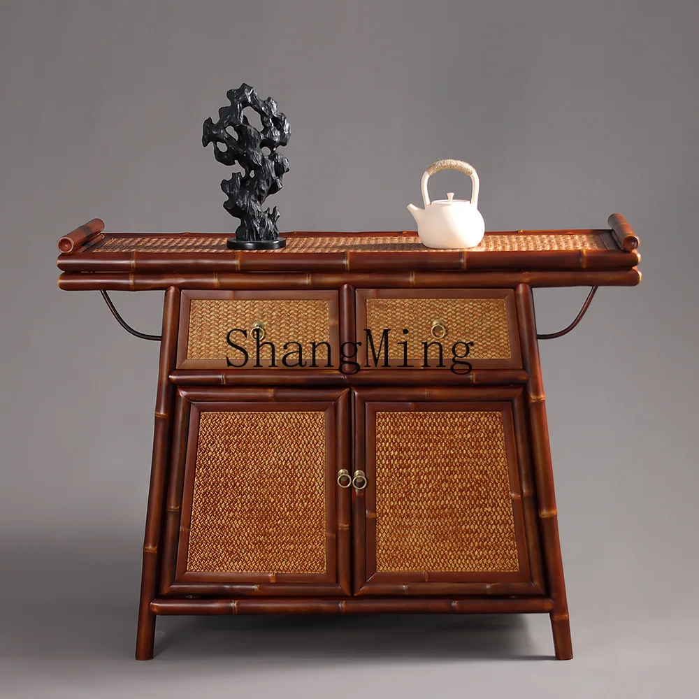 

CL antique entrance antique entrance table, Chinese-style table with drawers opposite the door, retro red bamboo strip case