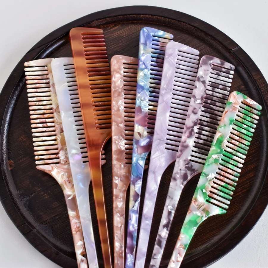 1PC multi-colored acetic acid portable tip tail comb for various hair lengths for travel and home use